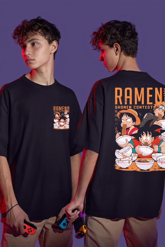 Ramen Lover Goku, Luffy, Neruto / oversized tshirt