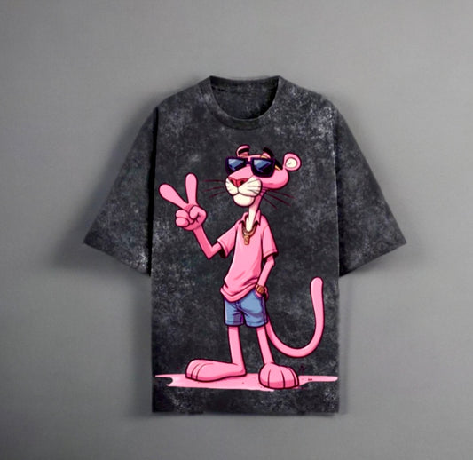 Pink panther / acid wash Oversized Tshirt